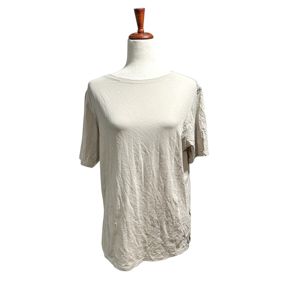 Lululemon "All Yours" Women's‎ Tee Shirt Gray Beige Neutral Sand Colored M / L